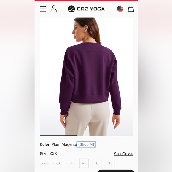 NWT CRZ Yoga SoftAura Pullover Crewneck Sweatshirt Sold Out - Picture 4 of 10
